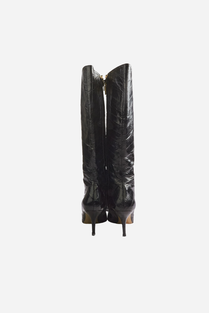 Dolce & Gabbana Black Eel Leather Boots