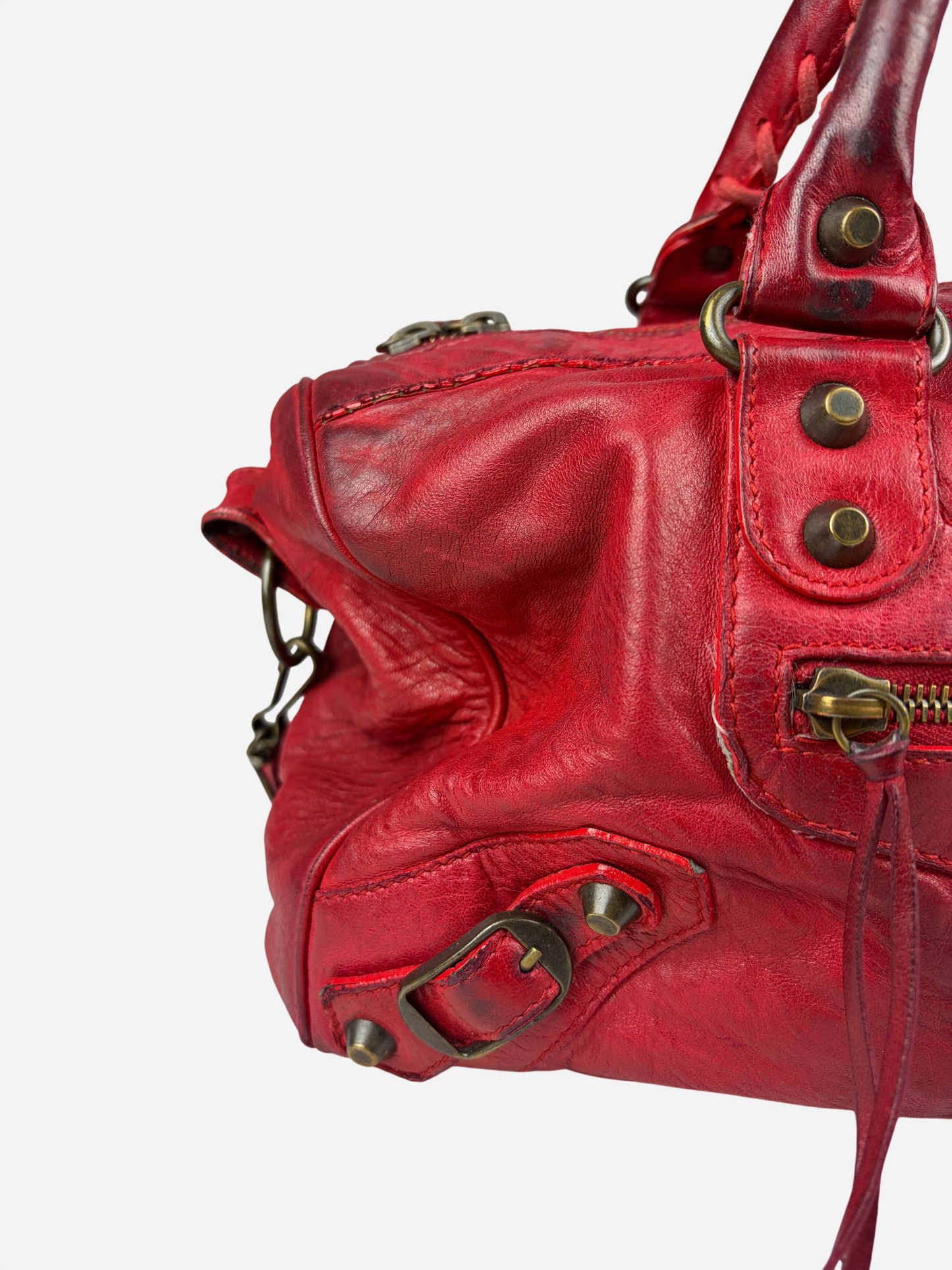 Balenciaga Red Leather City Bag