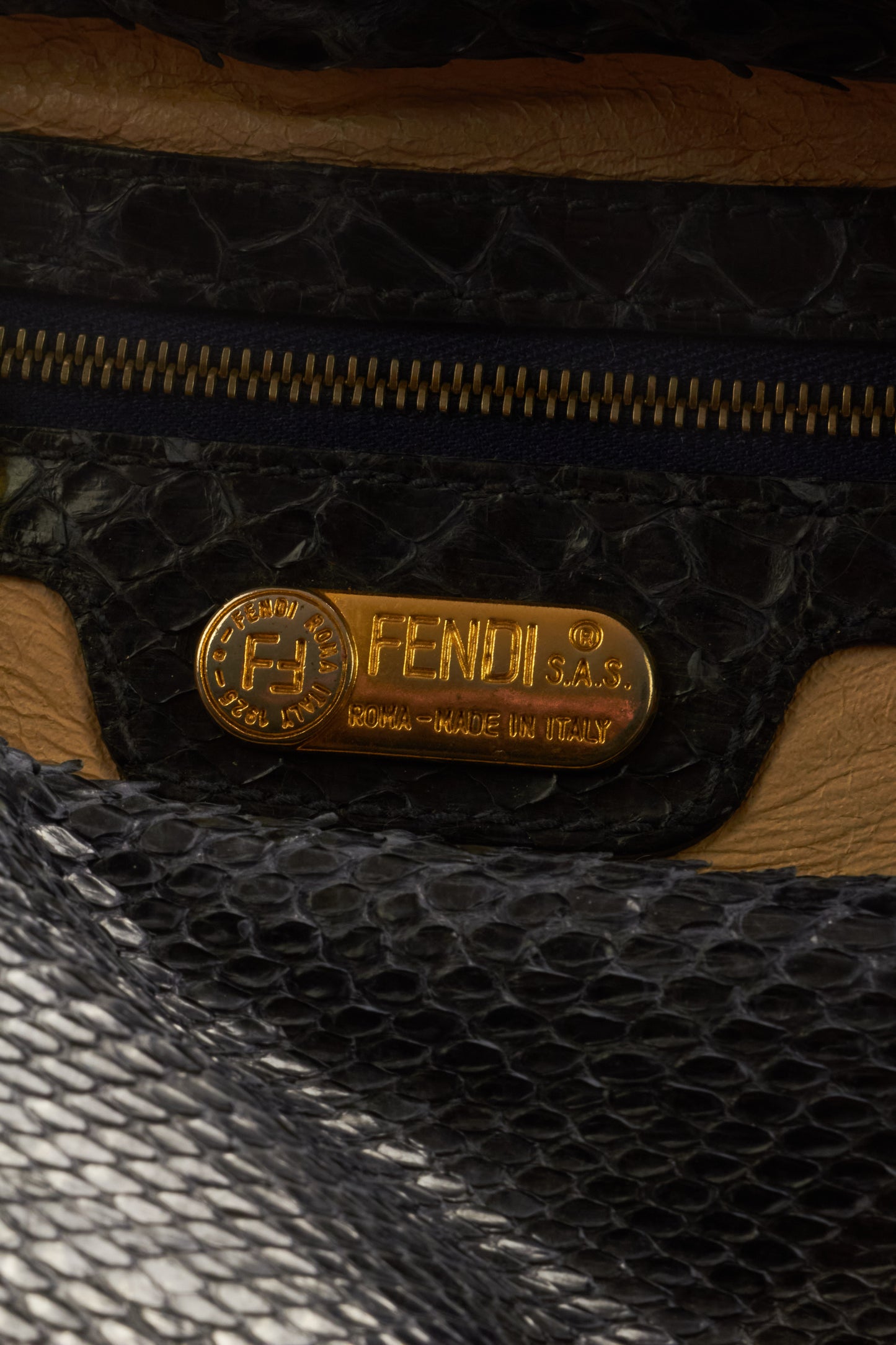 Fendi Black Python Leather Bag