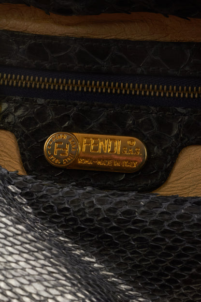 Fendi Black Python Leather Bag
