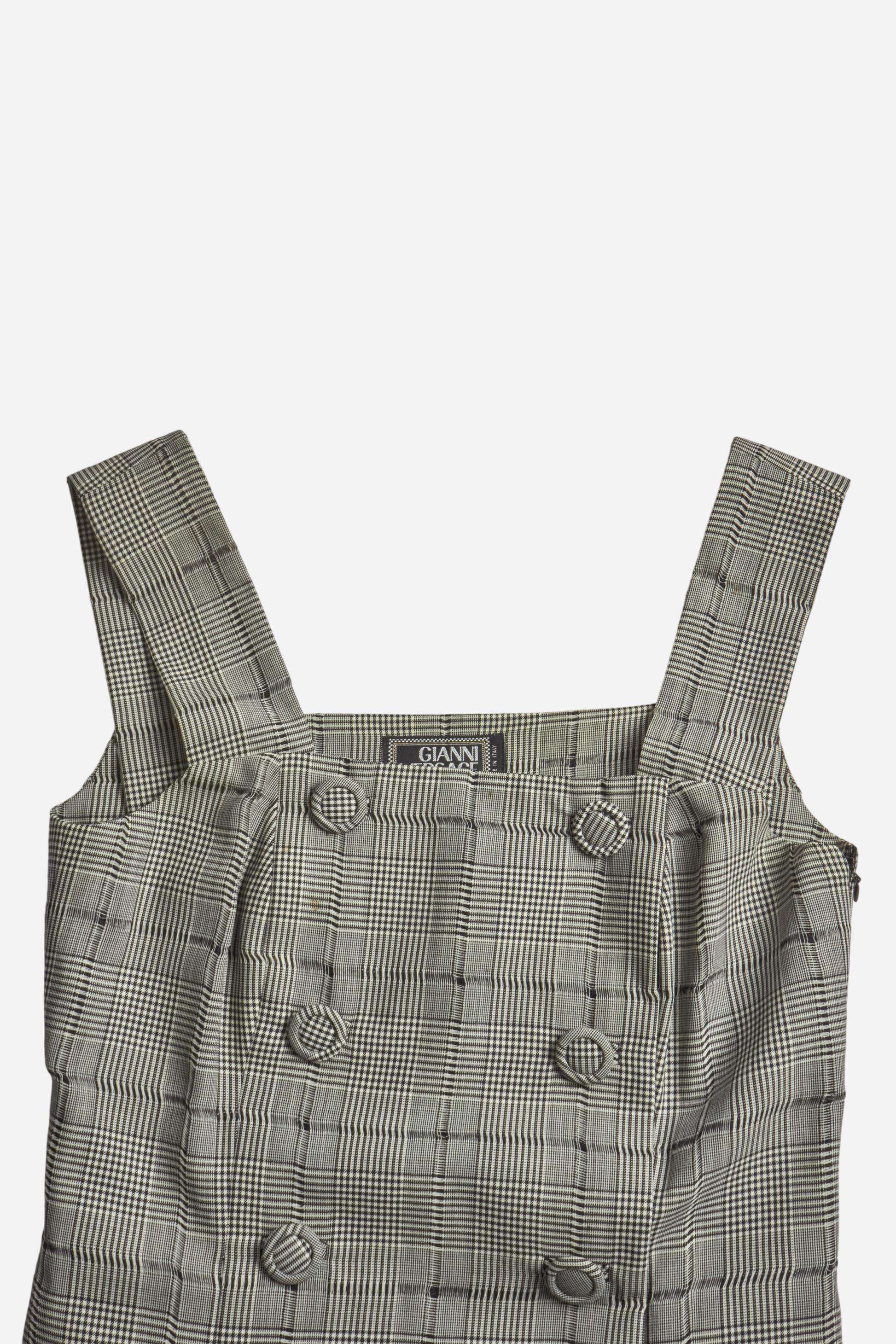 Gianni Versace S/S94 Runway Look 12 Gray Plaid Set (Worn by Naomi Campbell)
