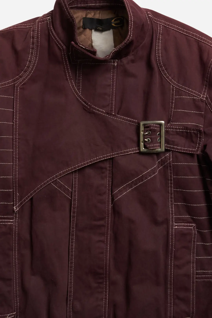 Cavalli Burgundy White Stitch Jacket