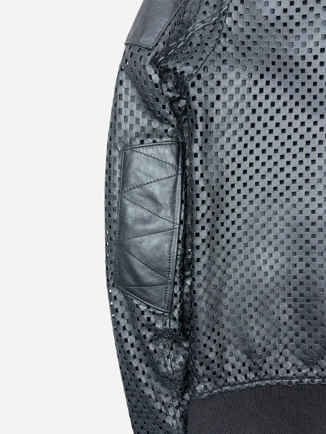 Dolce & Gabbana Black Leather Perforated Jacket