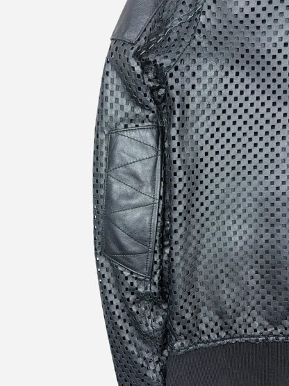 Dolce & Gabbana Black Leather Perforated Jacket