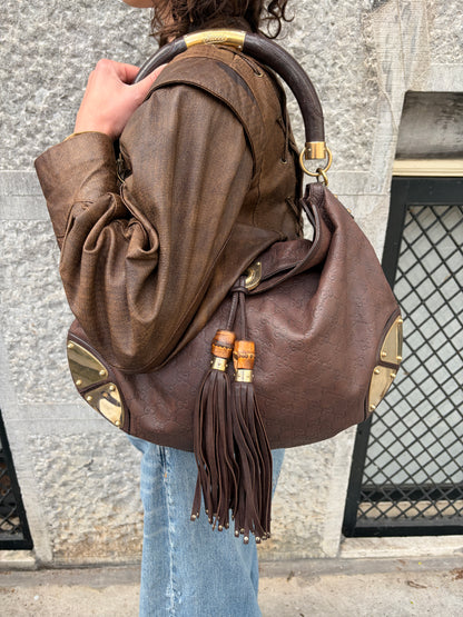 Gucci Brown Indy Leather Bag