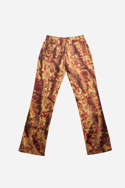 Roberto Cavalli Red Printed Pants