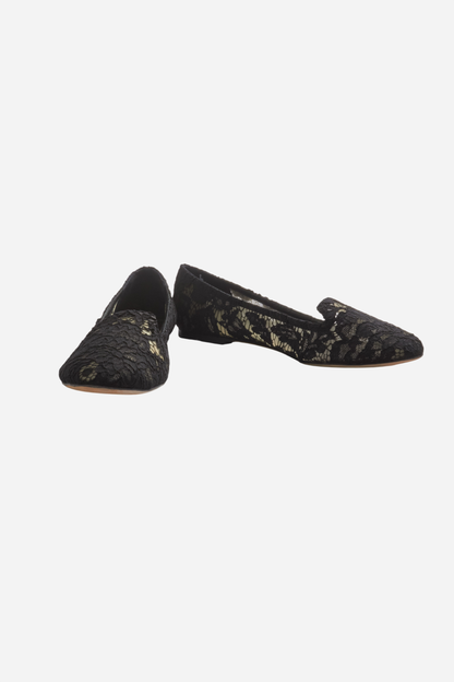 Dolce &amp; Gabbana Black Lace Ballerinas