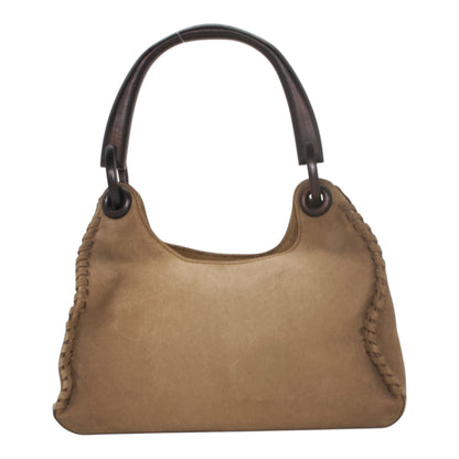 Gucci Brown Suede Whipstitch Hobo Bag