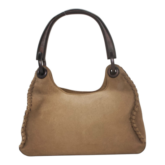 Gucci Brown Suede Whipstitch Hobo Bag