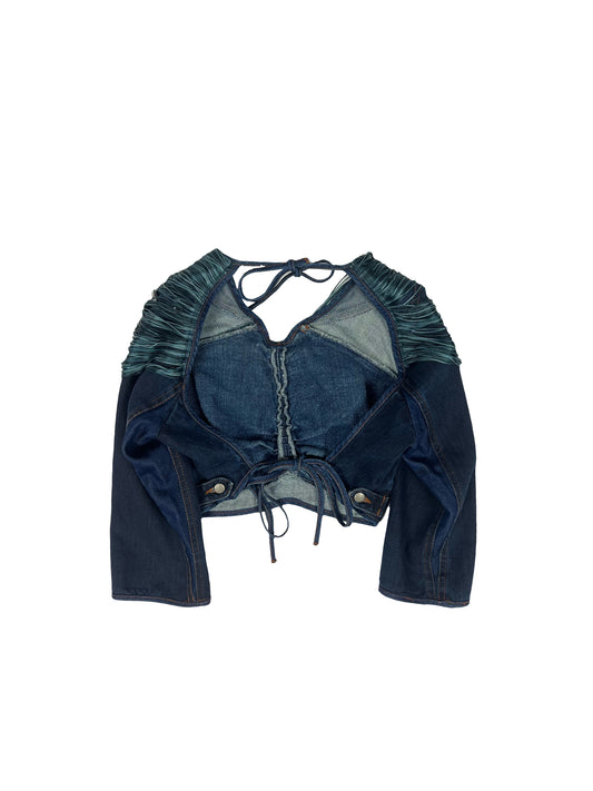Denim Fringe Top