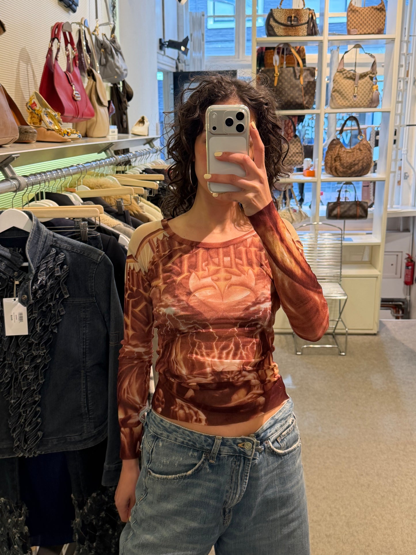 Jean Paul Gaultier S/S01 Diablo Print Mesh Top