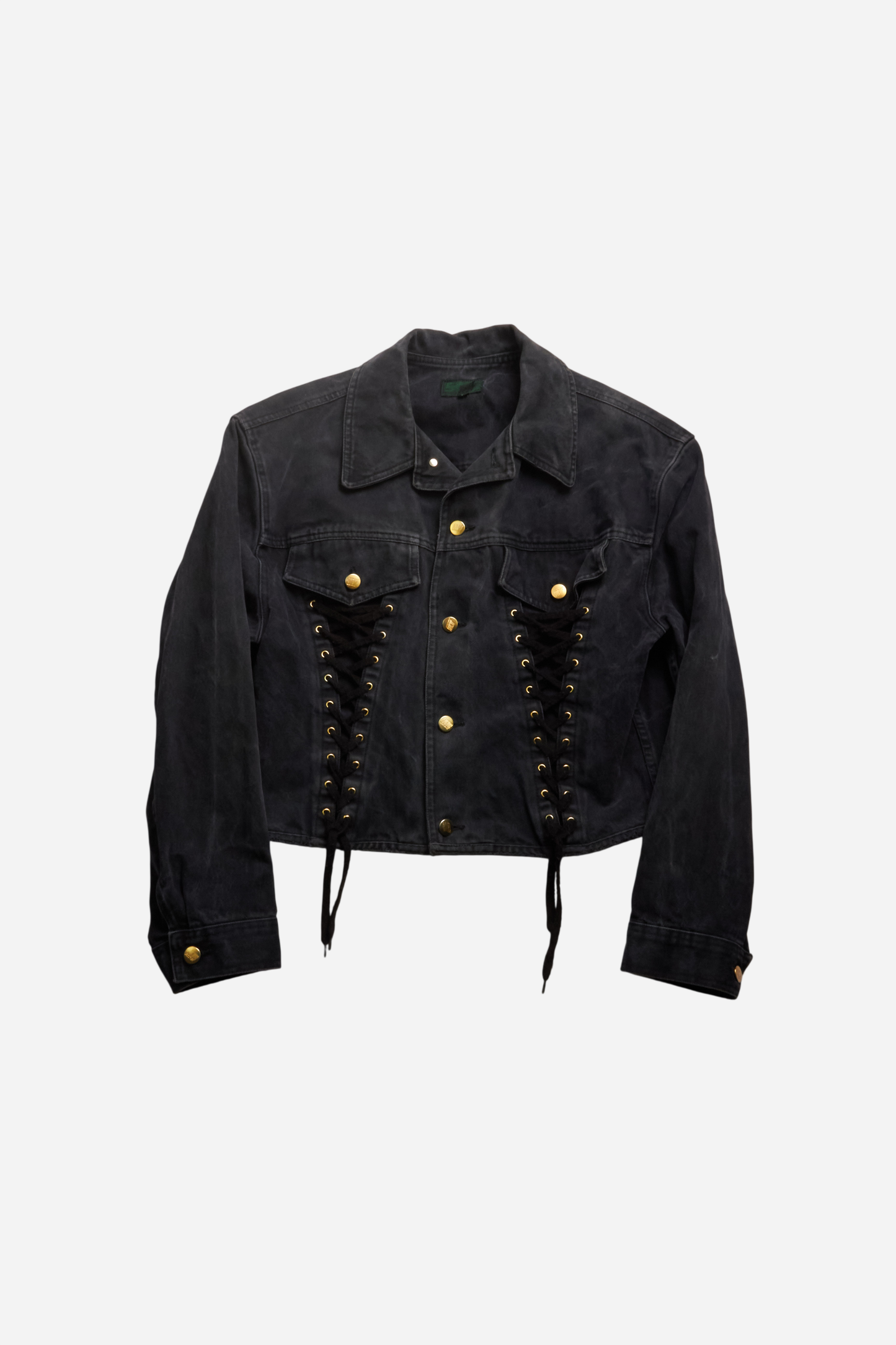Jean Paul Gaultier Black Laced Denim Jacket