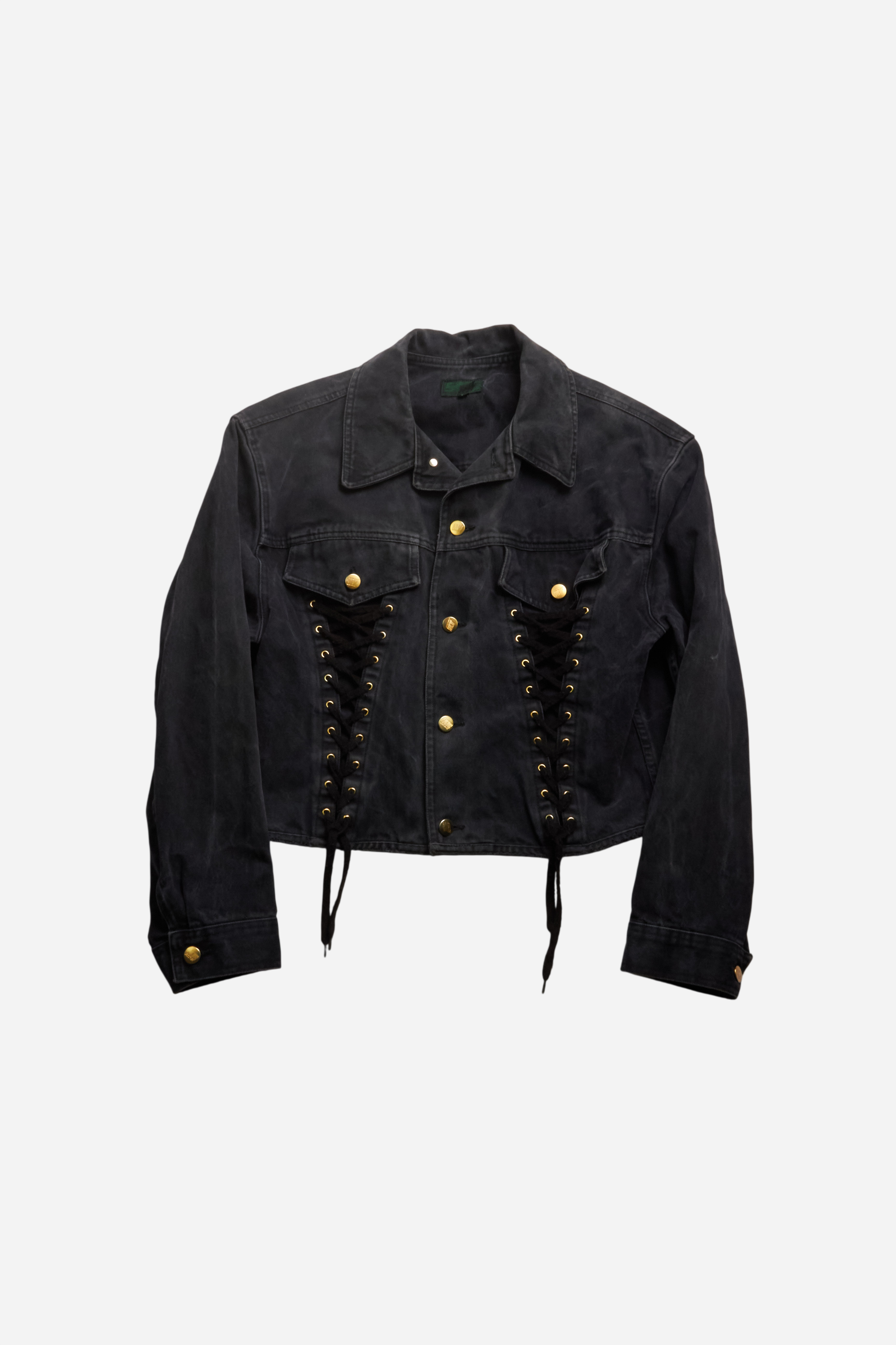 Jean Paul Gaultier Black Laced Denim Jacket