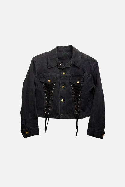 Jean Paul Gaultier Black Laced Denim Jacket