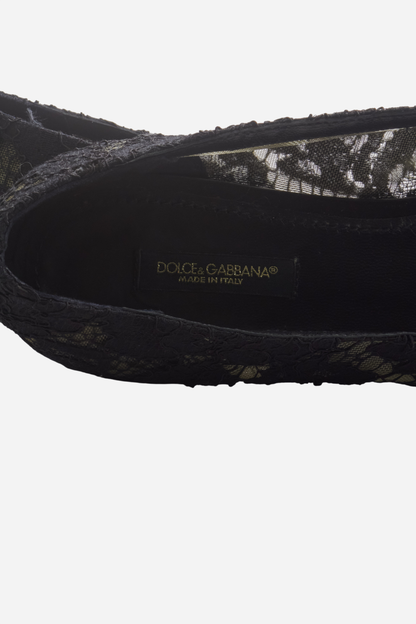Dolce &amp; Gabbana Black Lace Ballerinas