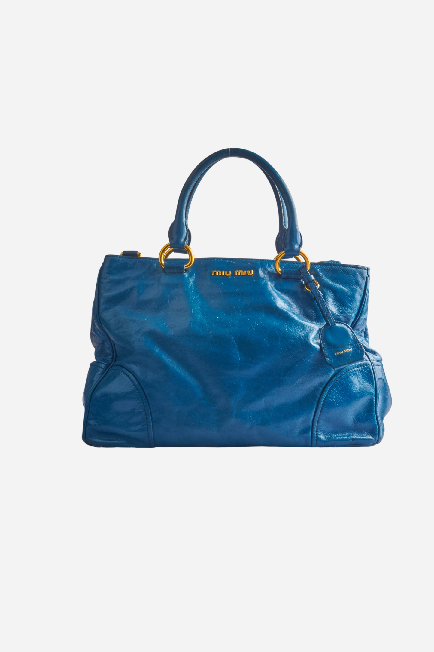 Miu Miu Blue Vitello Leather Bag