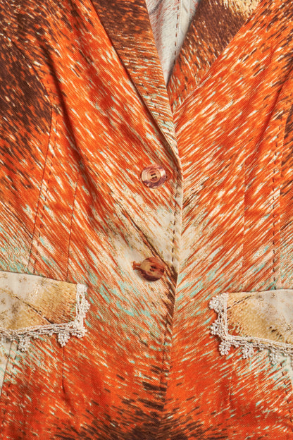 Roberto Cavalli Orange Abstract Print Three-Piece Set