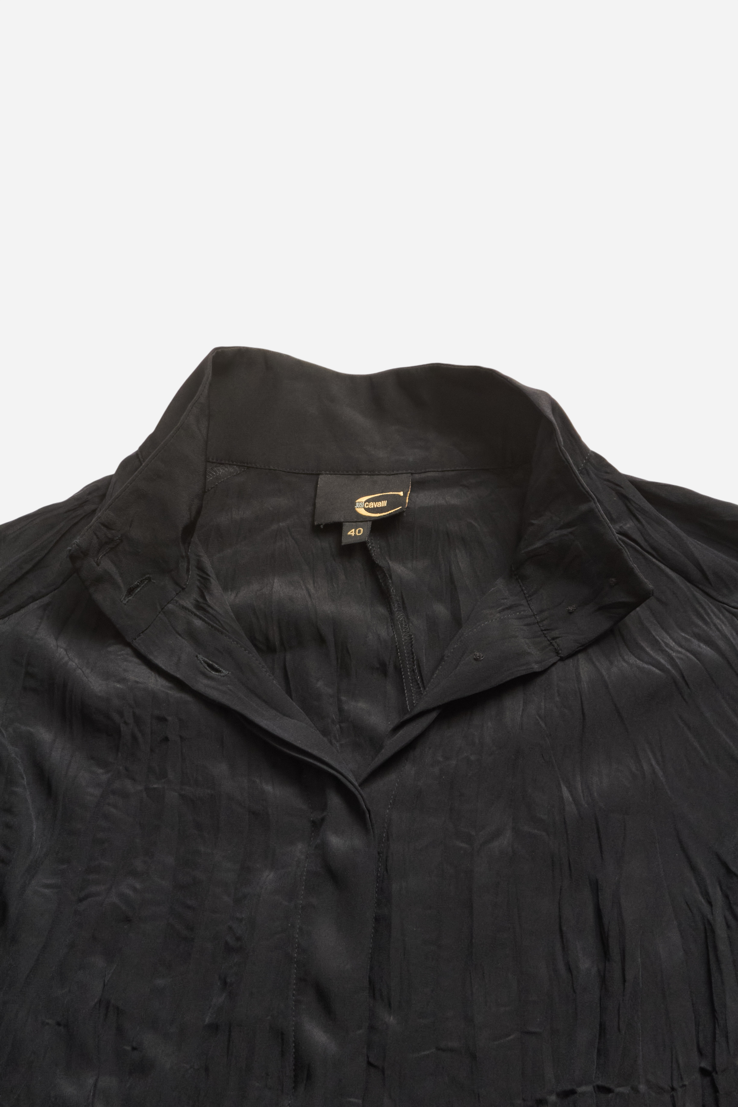 Cavalli Black Black Pleated shirt