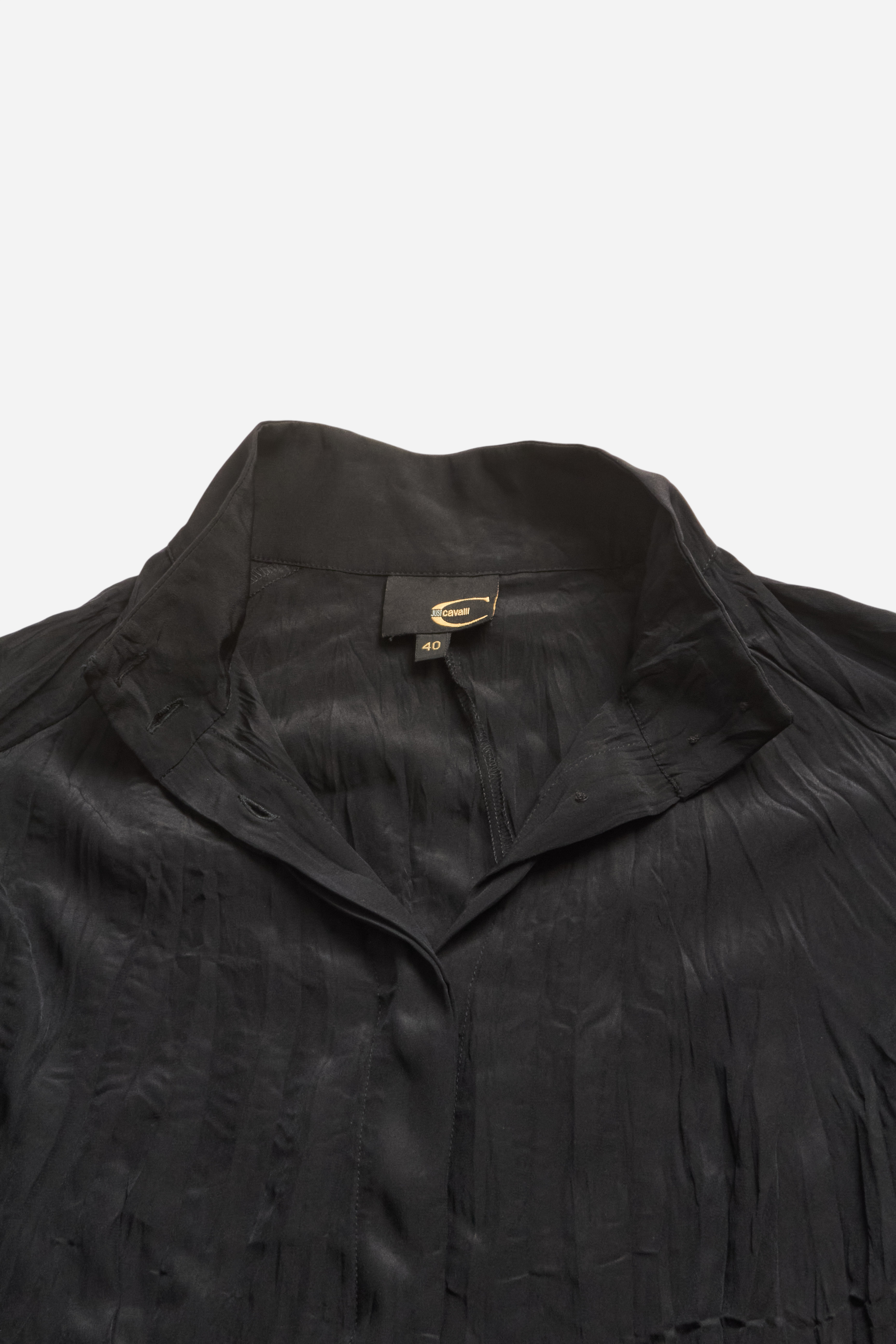 Cavalli Black Black Pleated shirt
