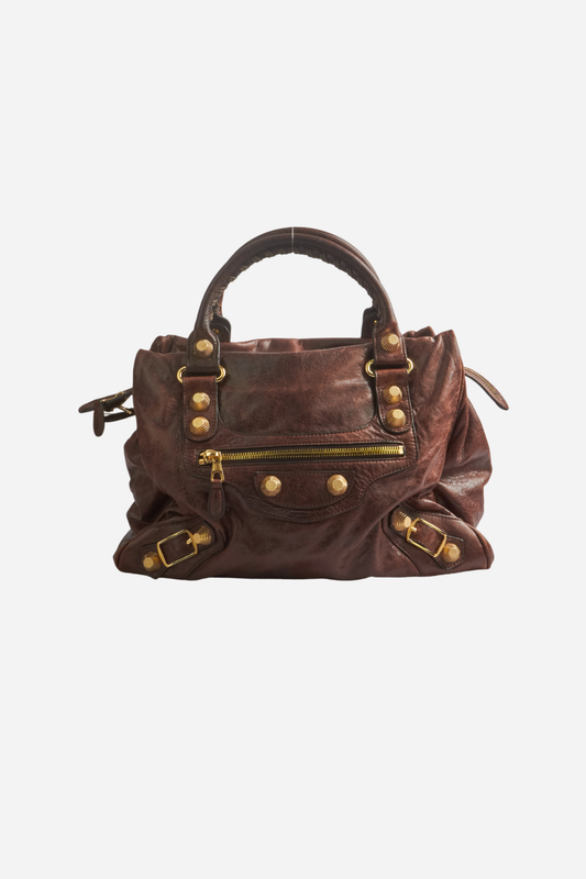 Balenciaga Brown Gold City Bag