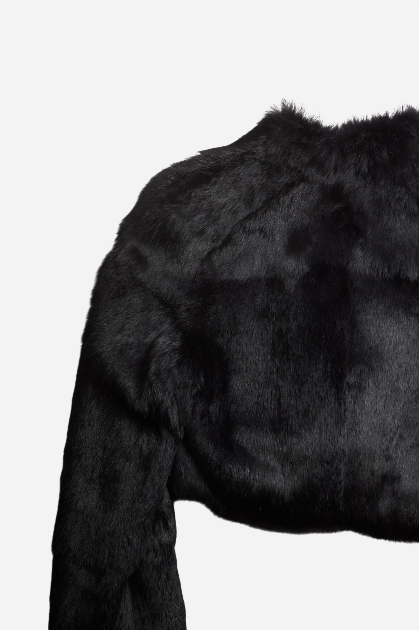 Mugler Black Rabbit Fur Jacket