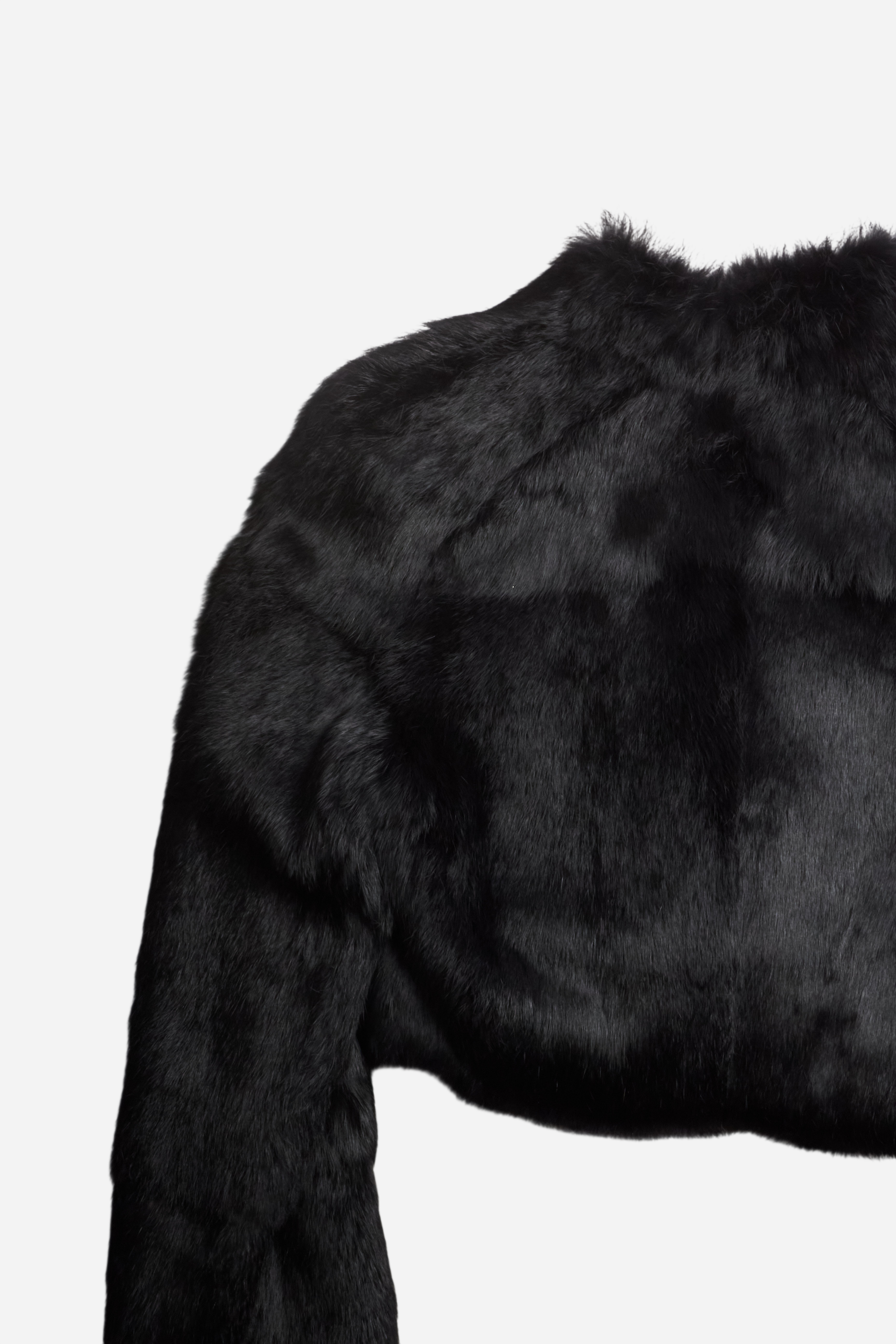 Mugler Black Rabbit Fur Jacket