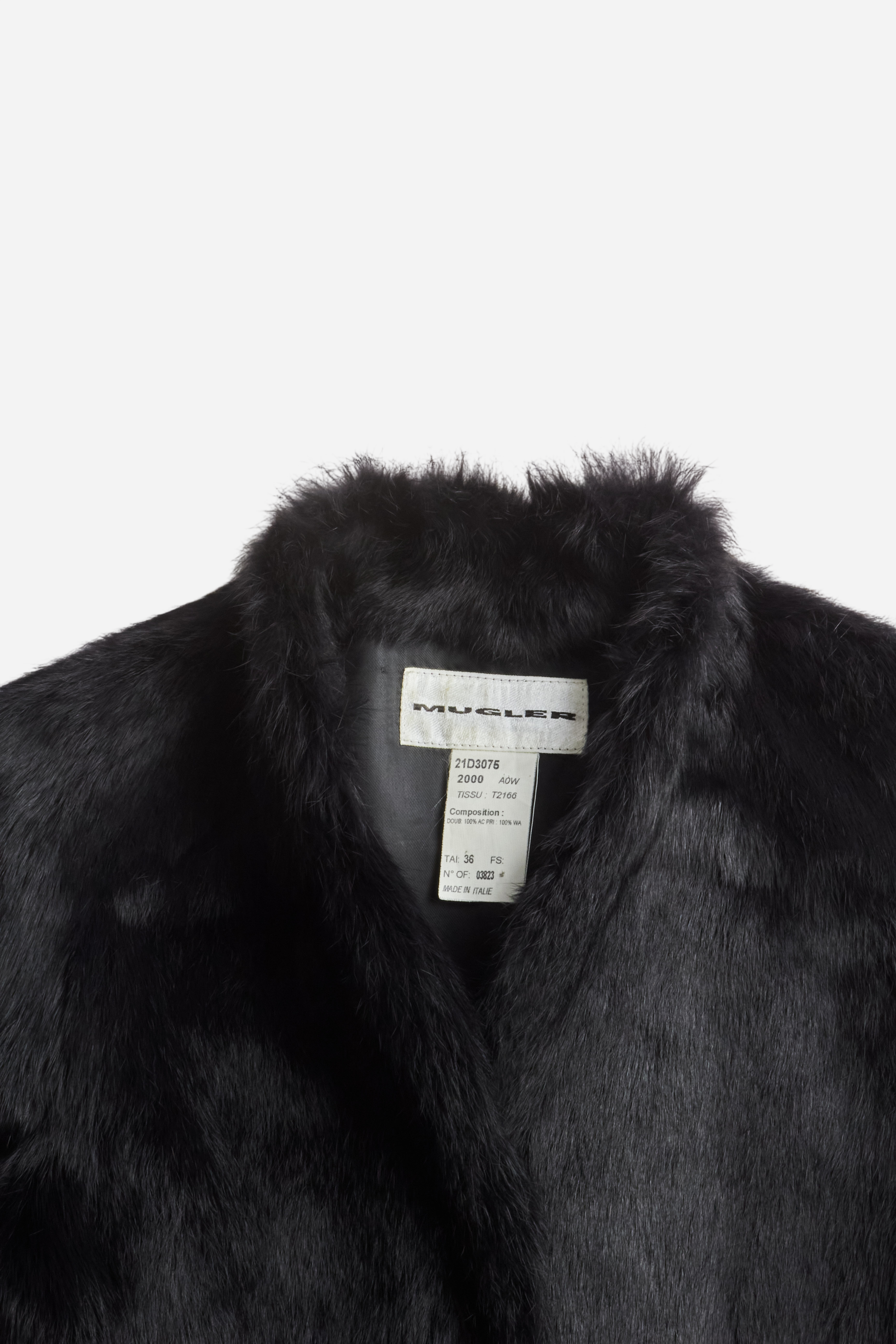Mugler Black Rabbit Fur Jacket