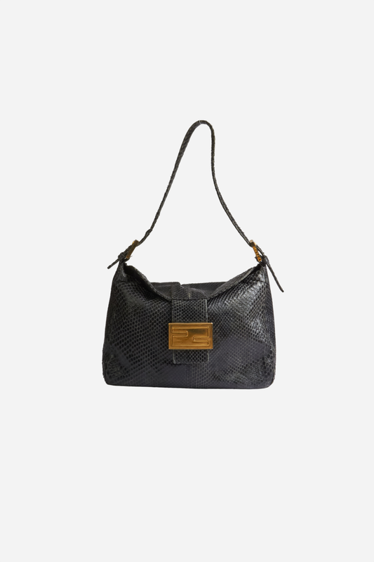 Fendi Black Python Leather Bag