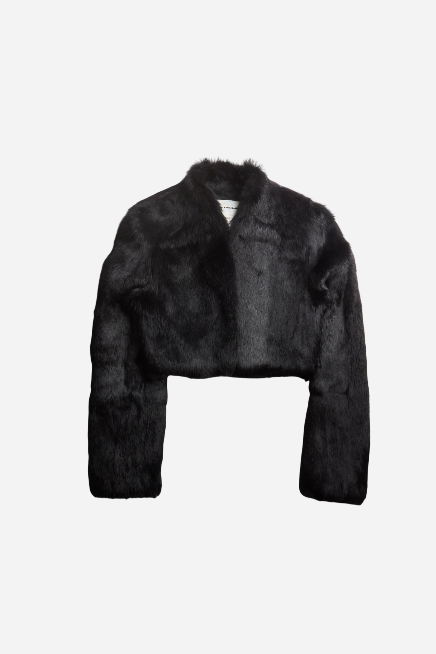 Mugler Black Rabbit Fur Jacket
