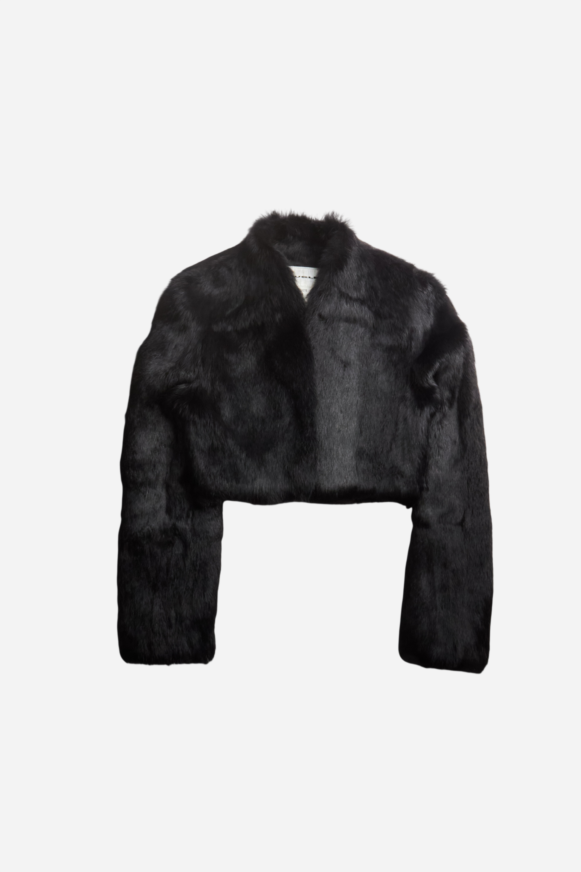 Mugler Black Rabbit Fur Jacket