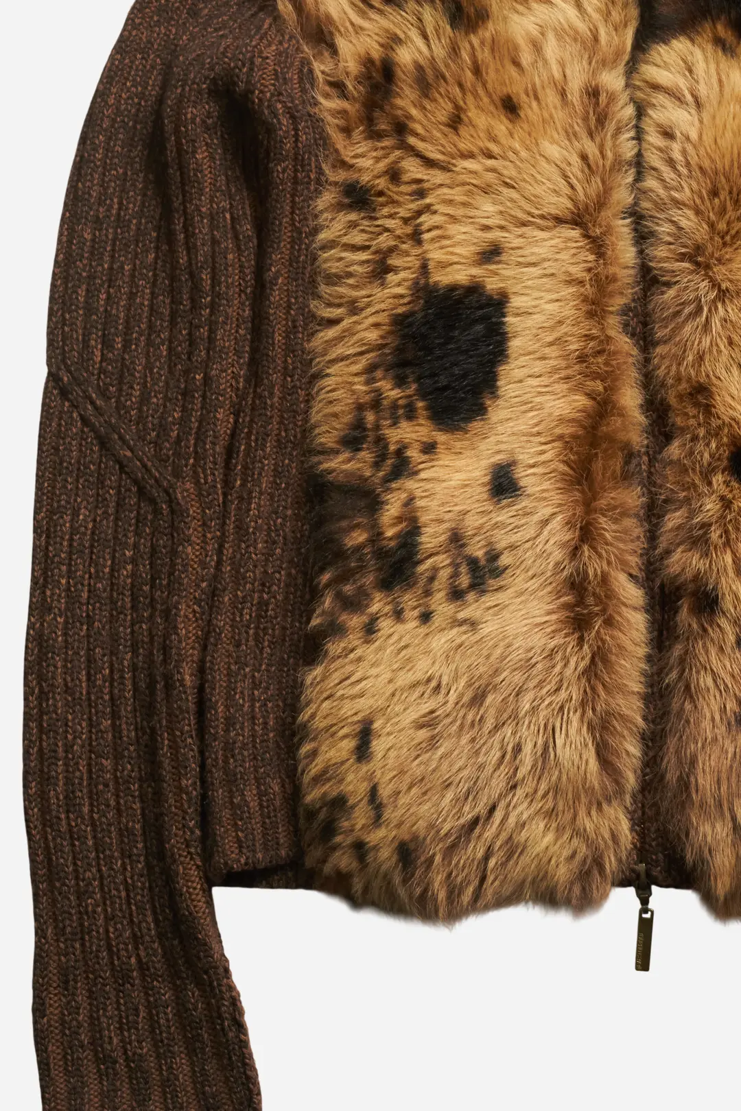 Roberto Cavalli Brown Fur Zipup