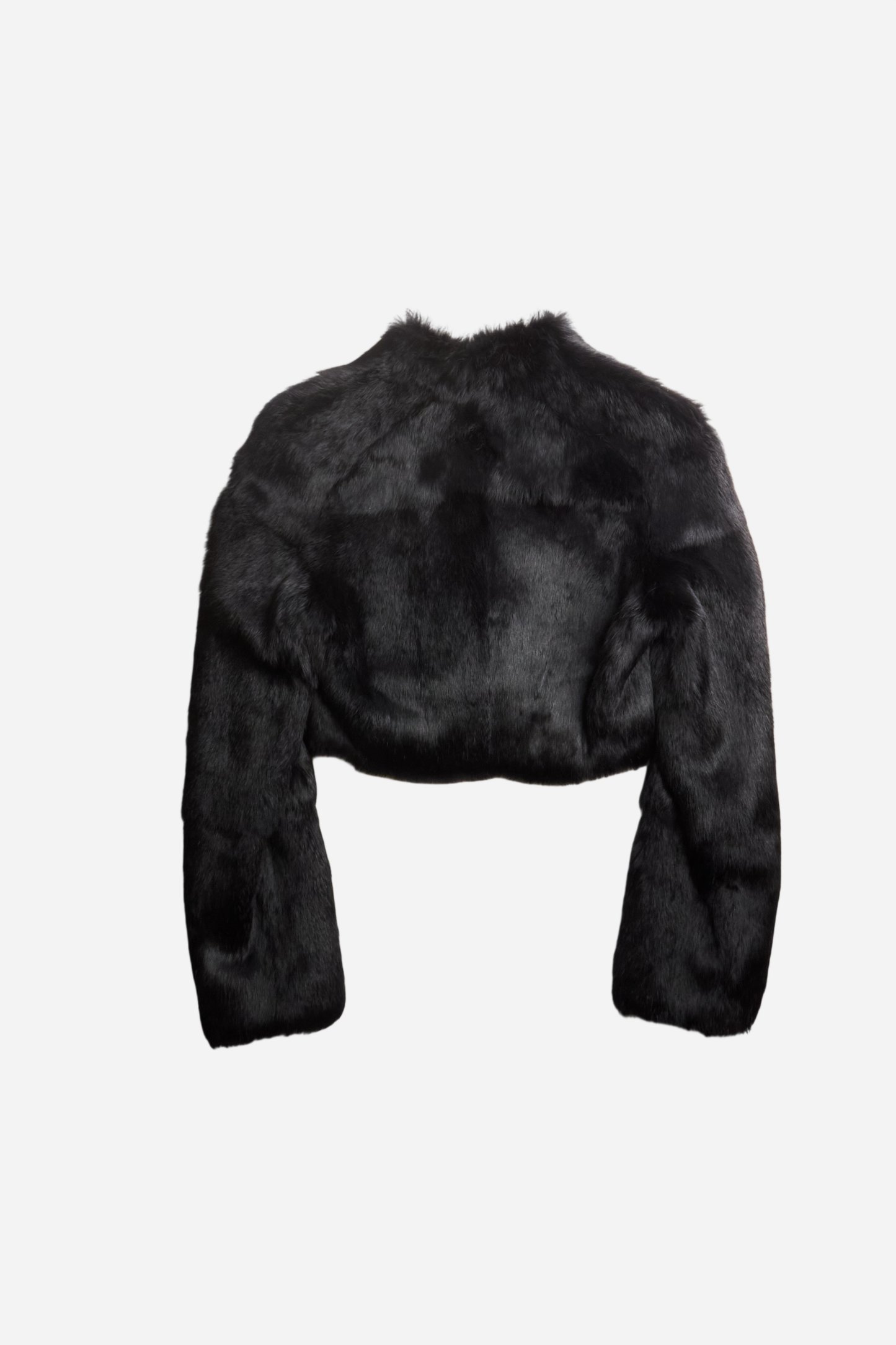 Mugler Black Rabbit Fur Jacket