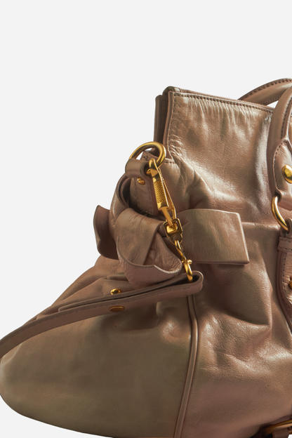 Miu Miu Beige Leather Bow Bag