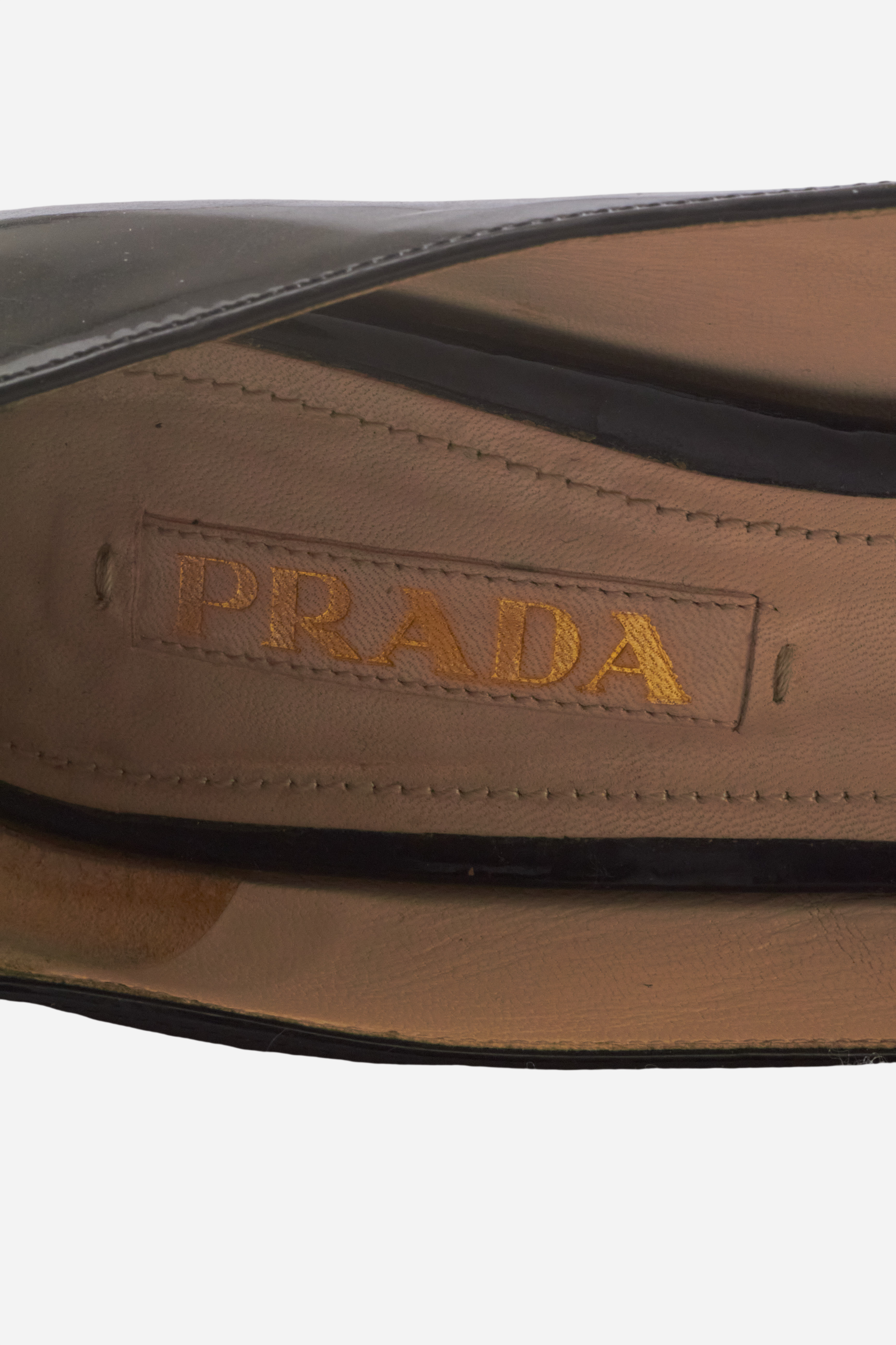 Prada Black Patent Leather Leopard Print Heels