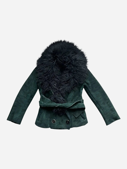 Dolce & Gabbana green shearling jacket