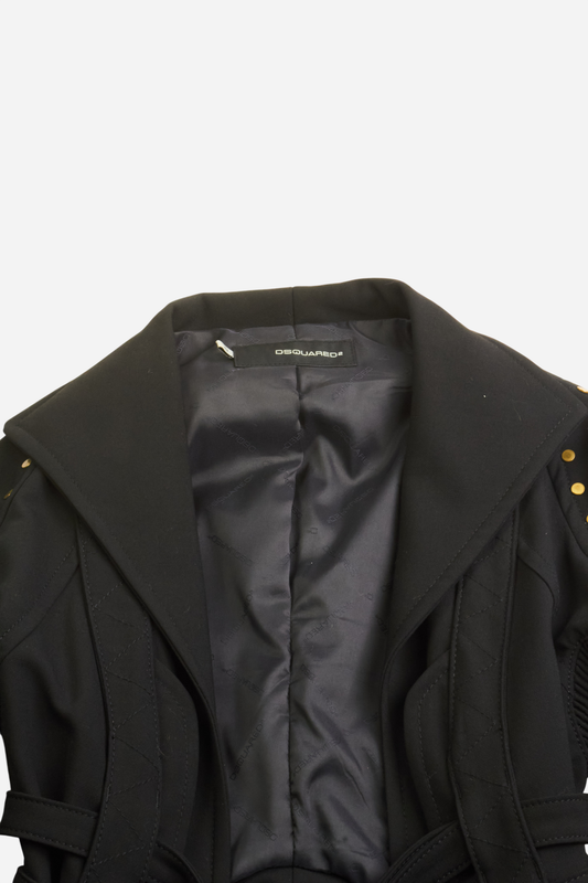 Dsquared2 Black Wool Cropped Jacket