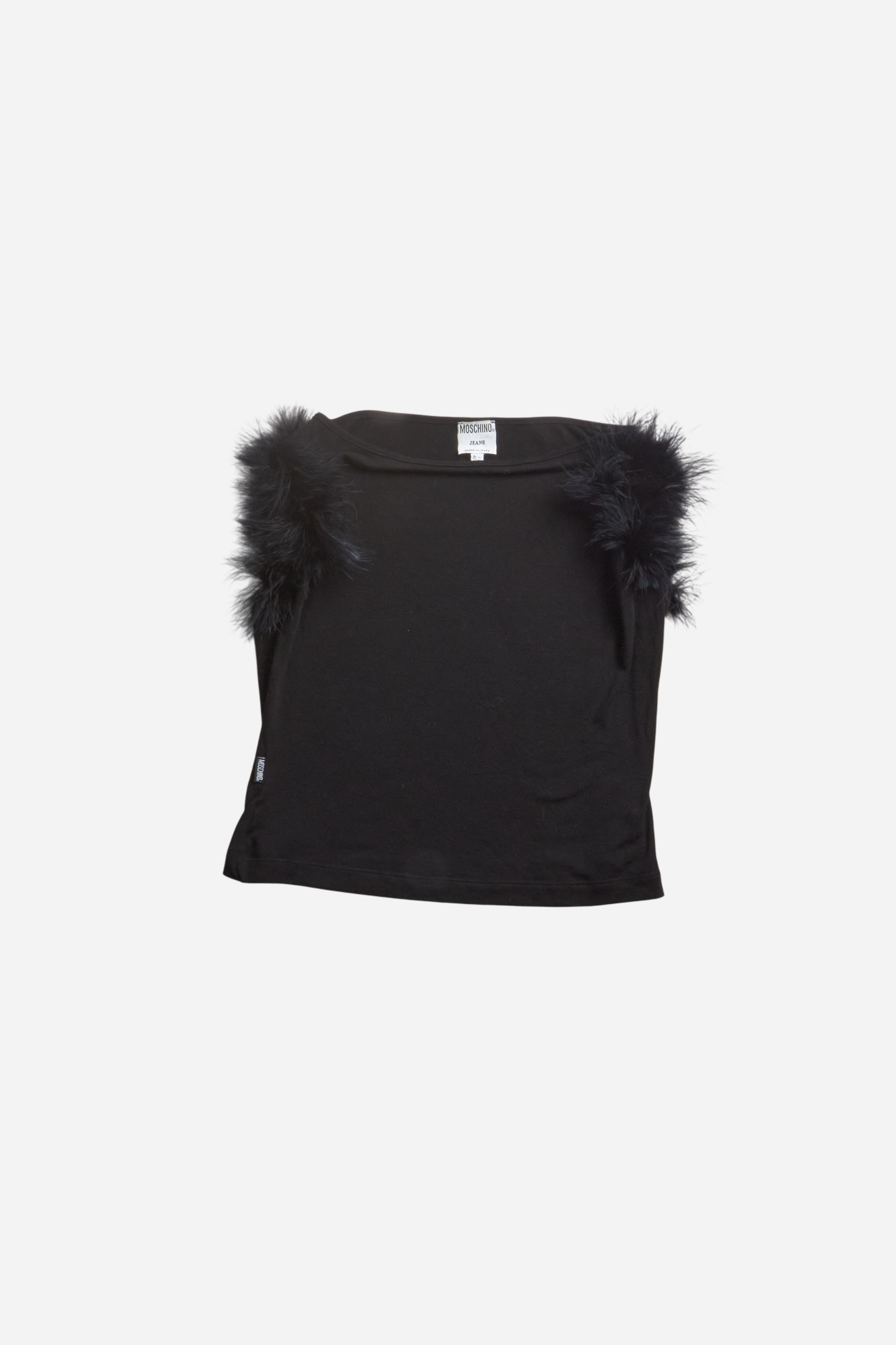Moschino Black Faux Fur Top