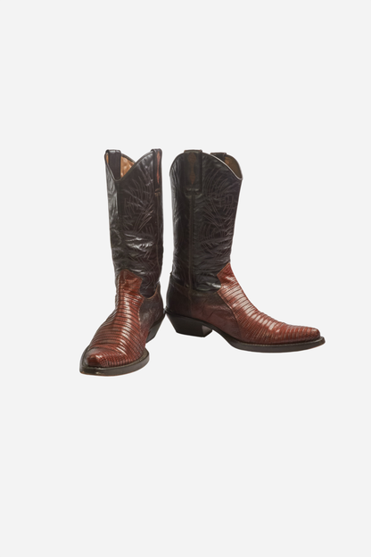 Cavalli Lizard Leather Cowboy Boots