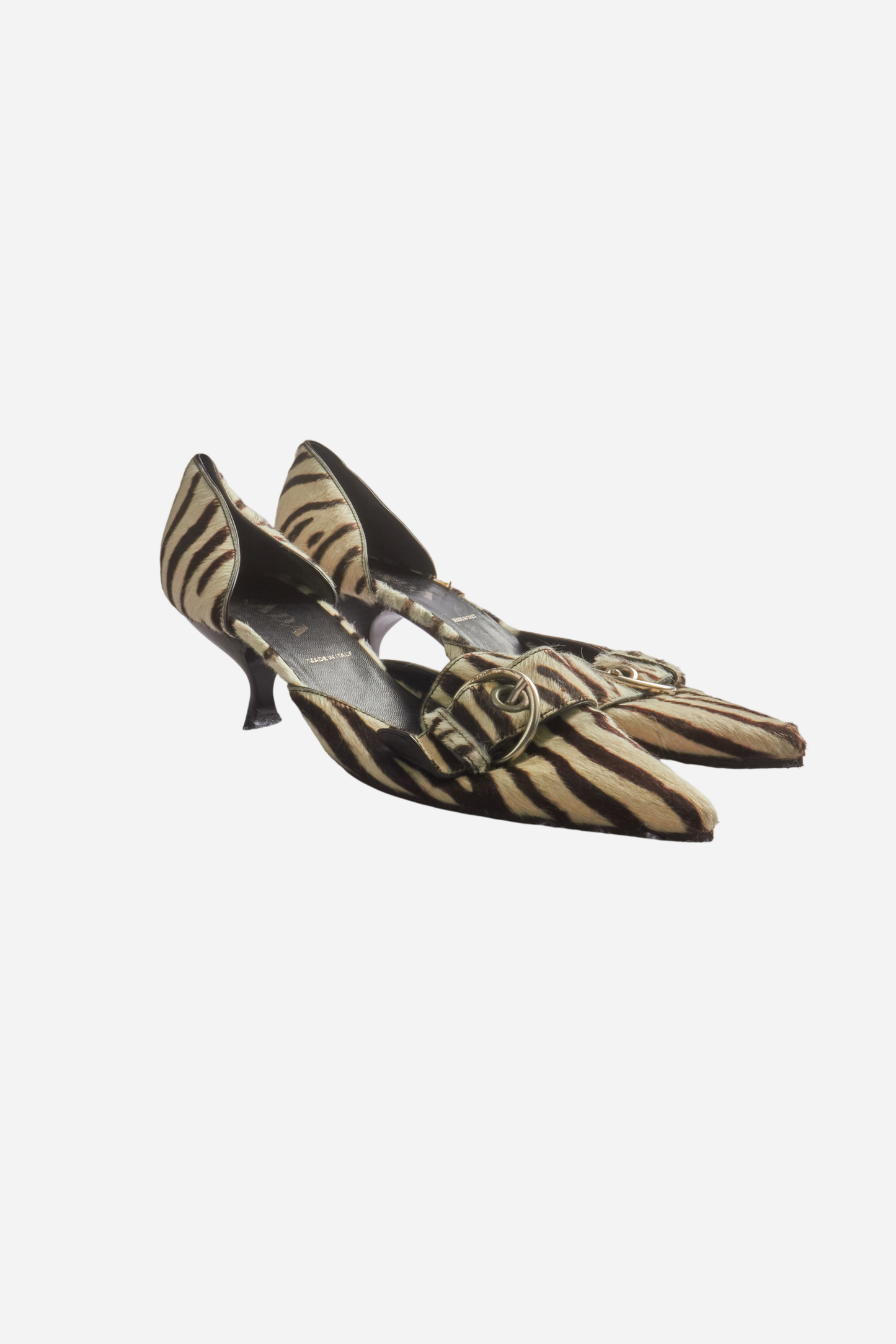 Prada S/S02 Pony Hair Zebra Heels
