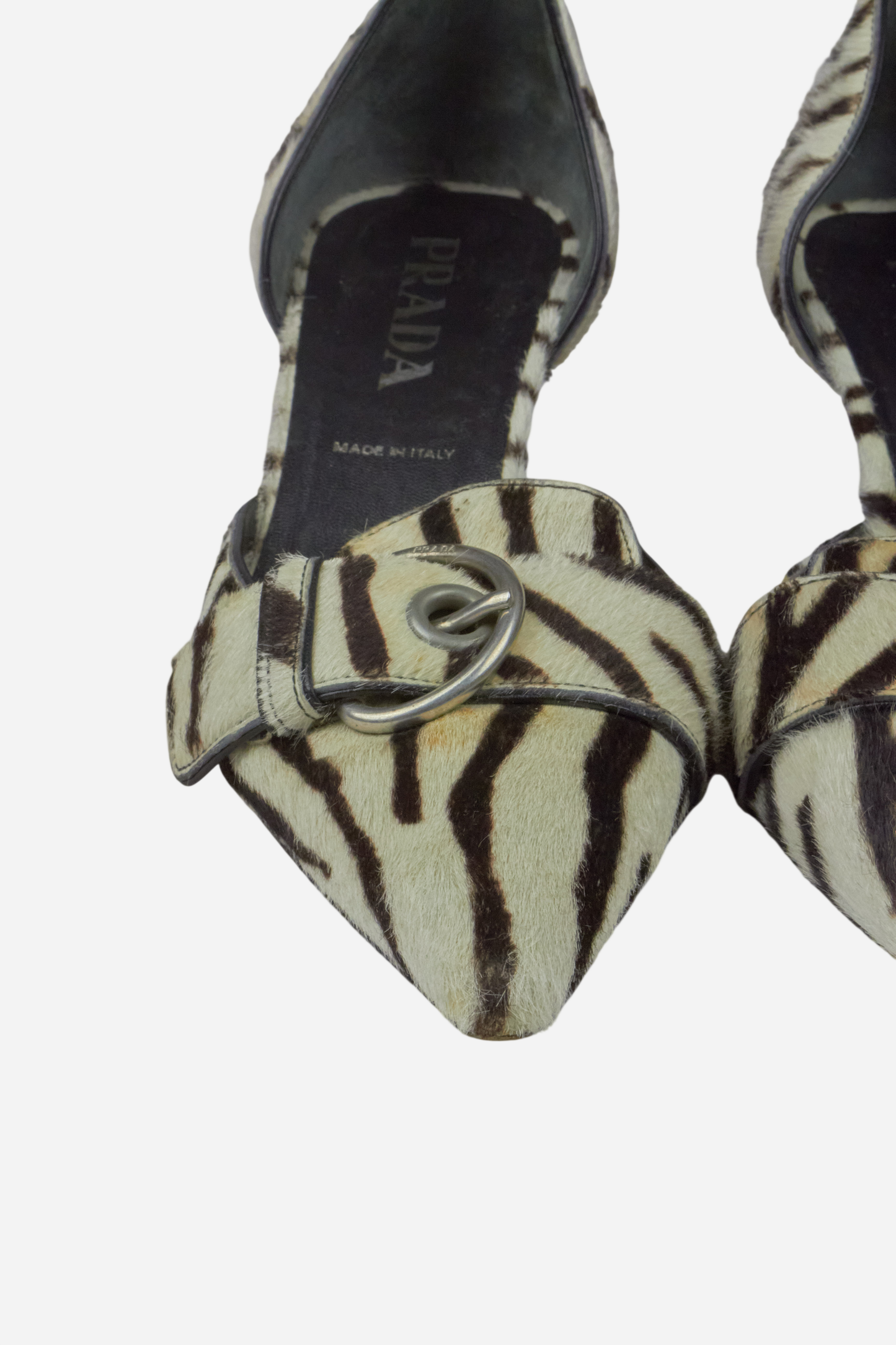 Prada S/S02 Pony Hair Zebra Heels