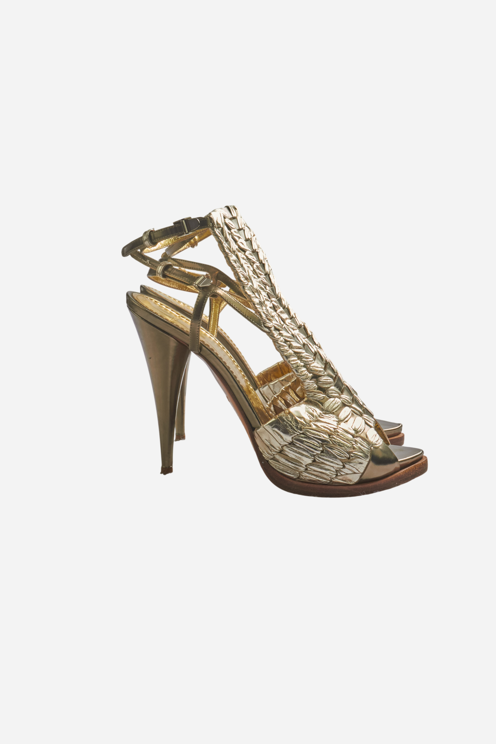 Givenchy Gold Gladiator Heels