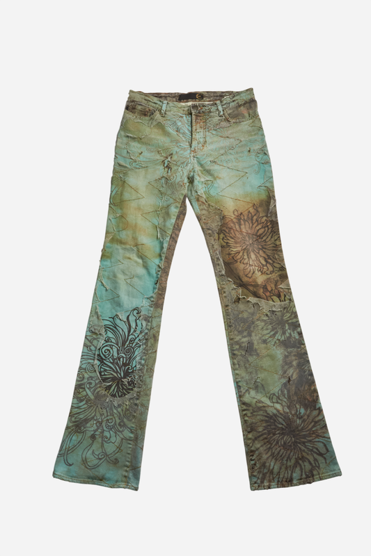 Cavalli Ripped Cobweb Jeans