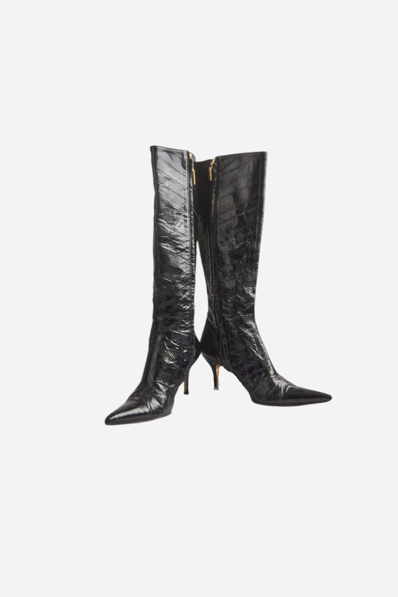 Dolce & Gabbana Black Eel Leather Boots
