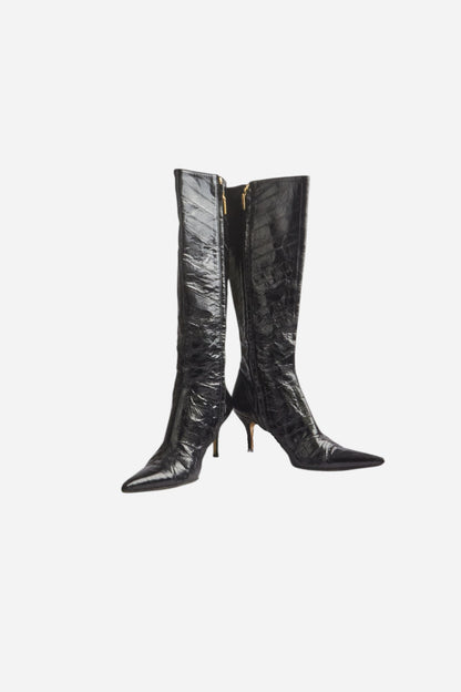 Dolce & Gabbana Black Eel Leather Boots
