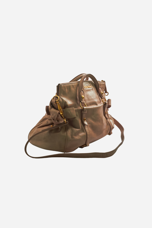 Miu Miu Beige Leather Bow Bag