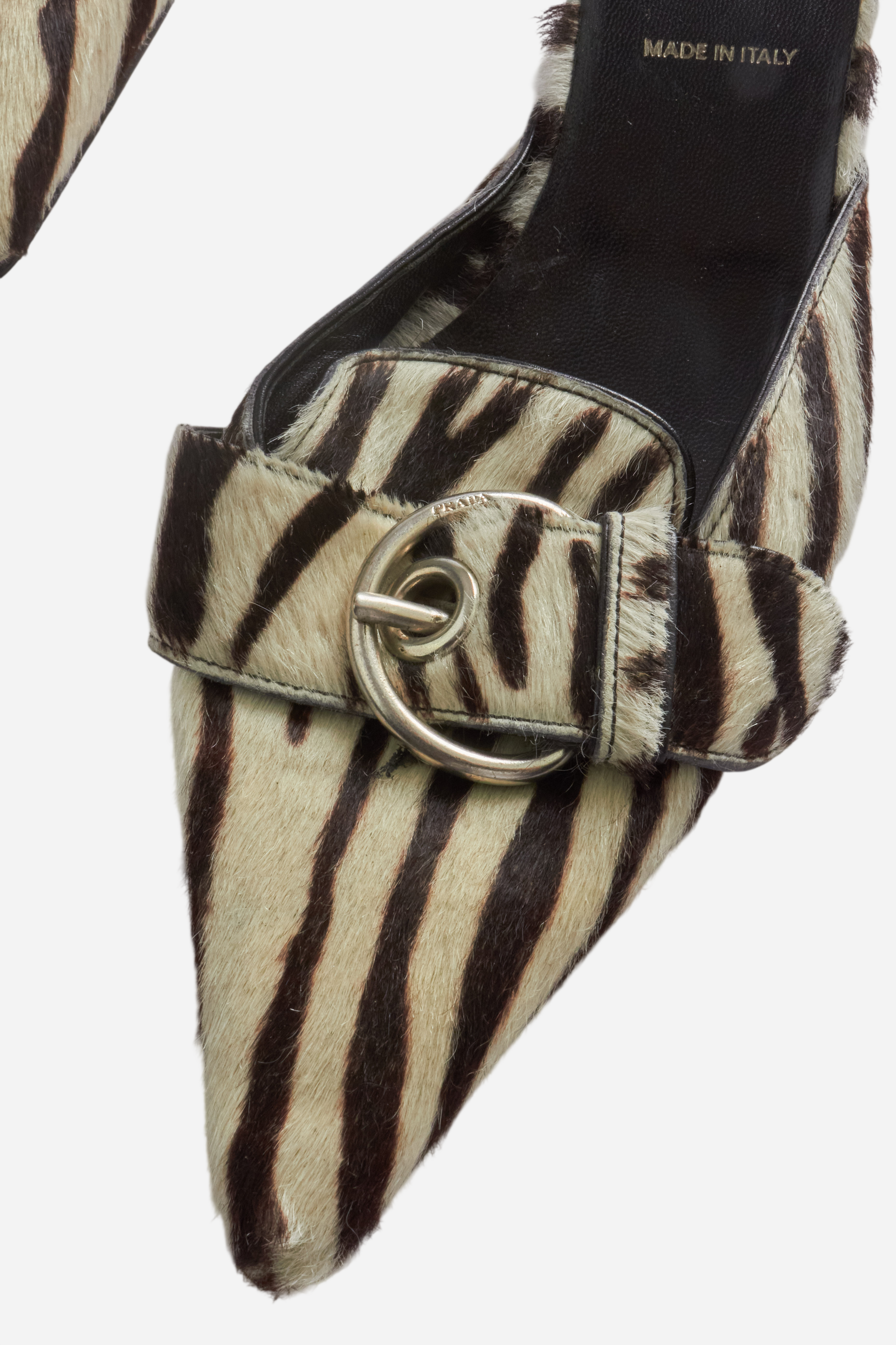 Prada S/S02 Pony Hair Zebra Heels