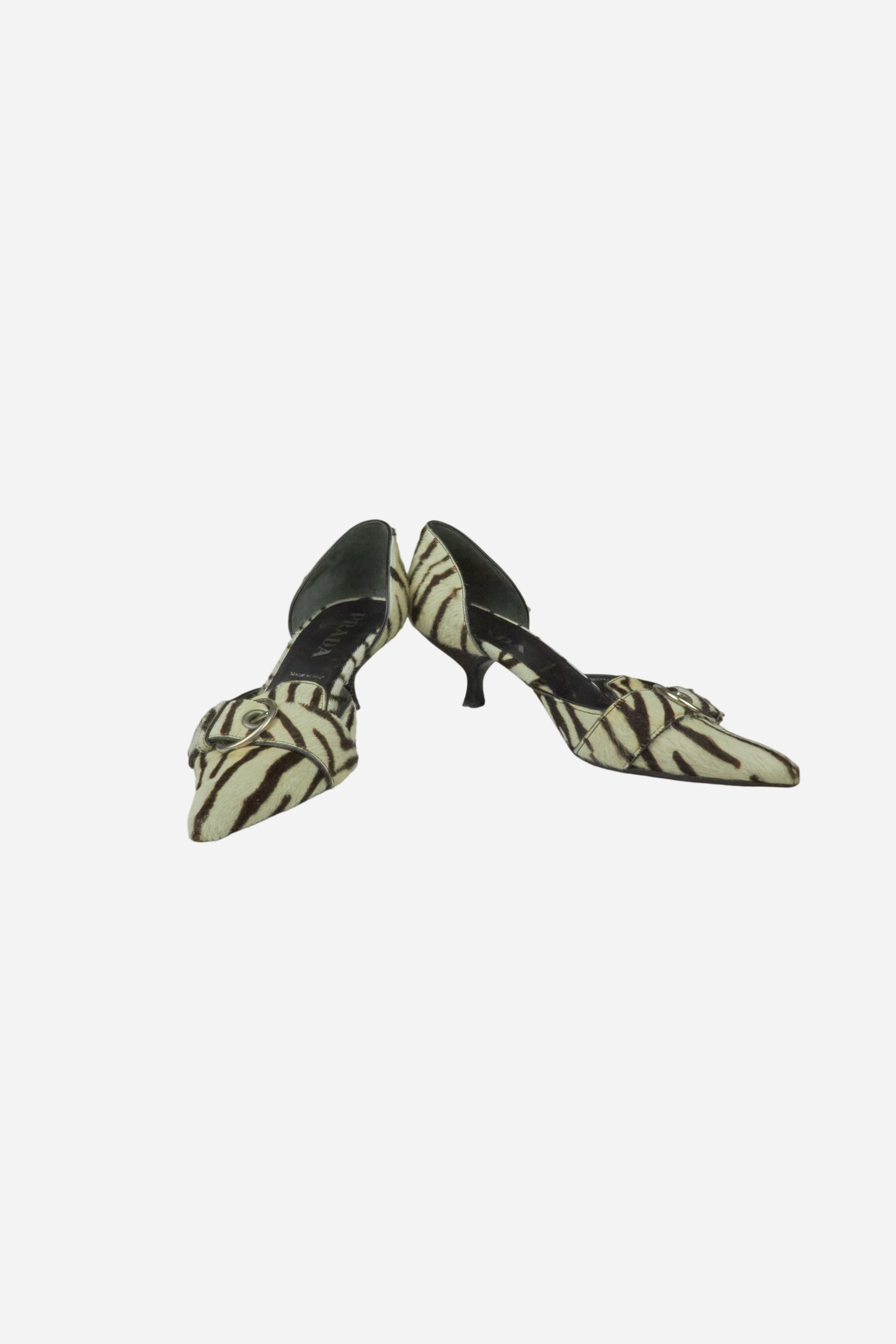 Prada S/S02 Pony Hair Zebra Heels