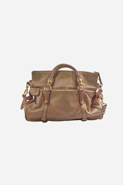 Miu Miu Beige Leather Bow Bag