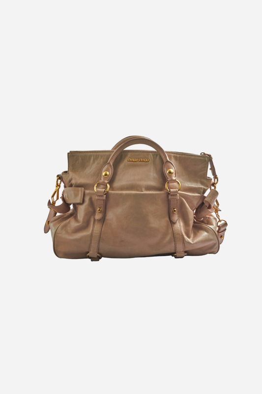 Miu Miu Beige Leather Bow Bag