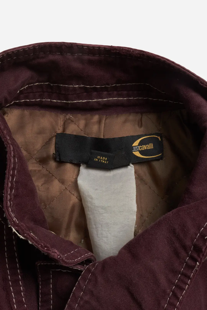 Cavalli Burgundy White Stitch Jacket